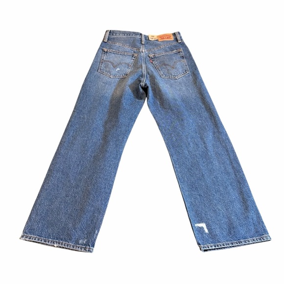 Levi’s Ribcage Straight Ankle Jeans Distressed Knee Holes 27 x 27 NWT - Picture 6 of 13